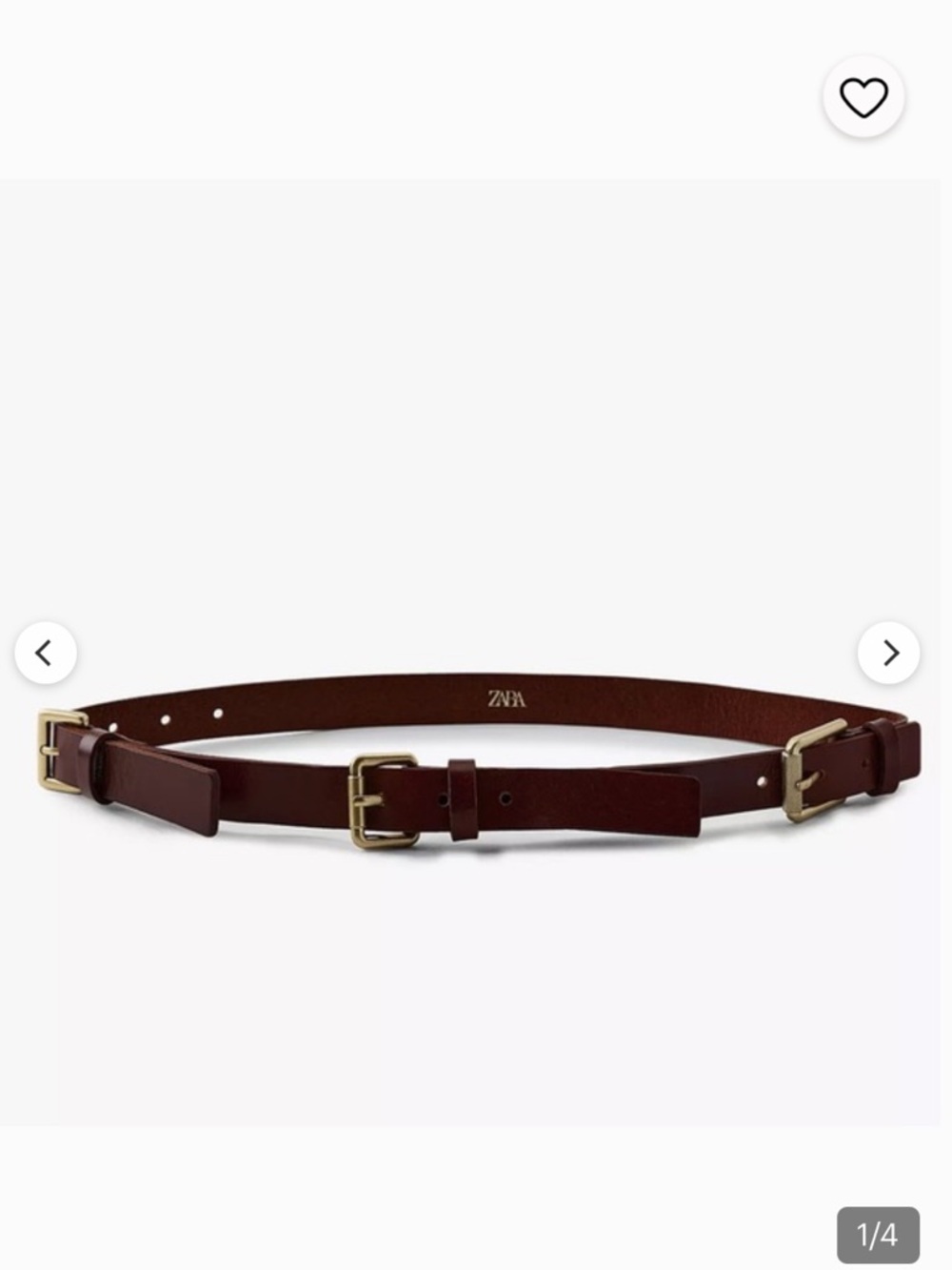 Zara NWT 100% leather multi position buckle belt